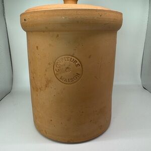 VTG Gourmet Highmark Terra Cotta Clay Can Confiture Maison Canister 8.25”